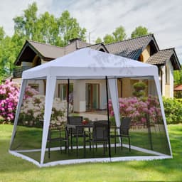 image-Outsunny 3x3m Outdoor Gazebo Tent W/Mesh Screen Walls-Grey