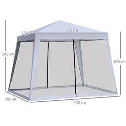 image-Outsunny 3x3m Outdoor Gazebo Tent W/Mesh Screen Walls-Grey
