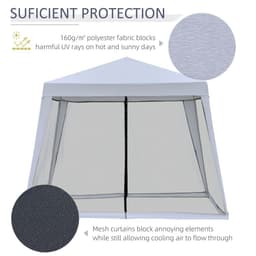 image-Outsunny 3x3m Outdoor Gazebo Tent W/Mesh Screen Walls-Grey