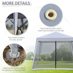image-Outsunny 3x3m Outdoor Gazebo Tent W/Mesh Screen Walls-Grey