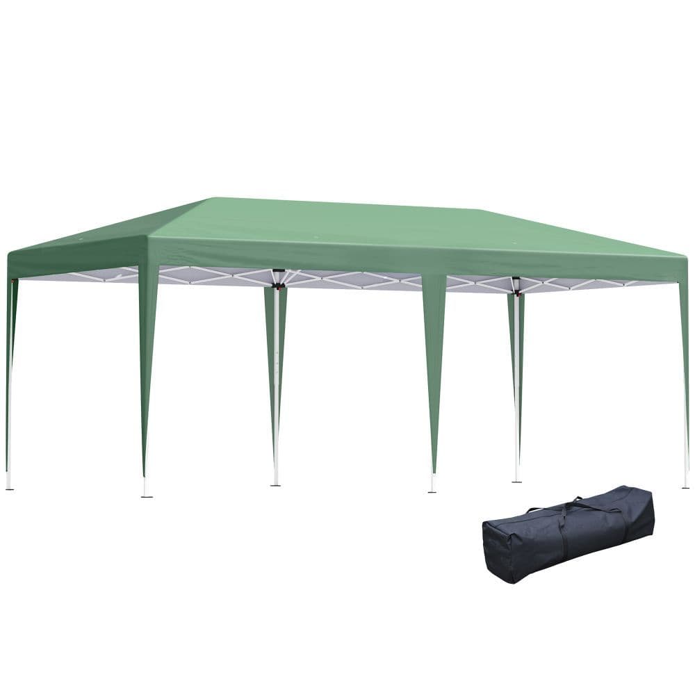 image-Pop Up Gazebo, Double Roof Foldable Canopy Tent, Green Heavy Duty