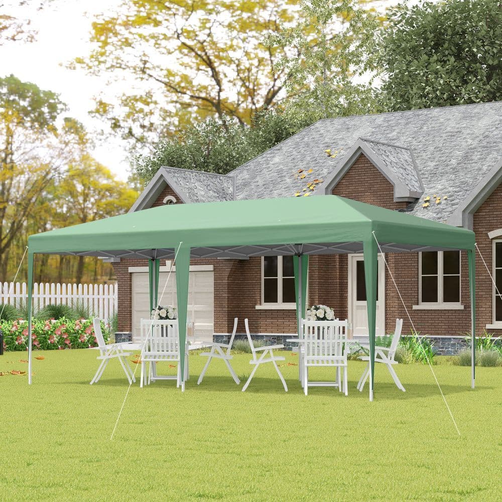 image-Pop Up Gazebo, Double Roof Foldable Canopy Tent, Green Heavy Duty