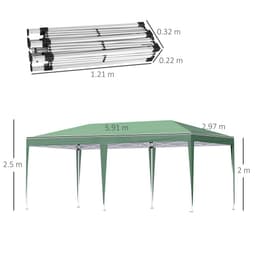 image-Pop Up Gazebo, Double Roof Foldable Canopy Tent, Green Heavy Duty