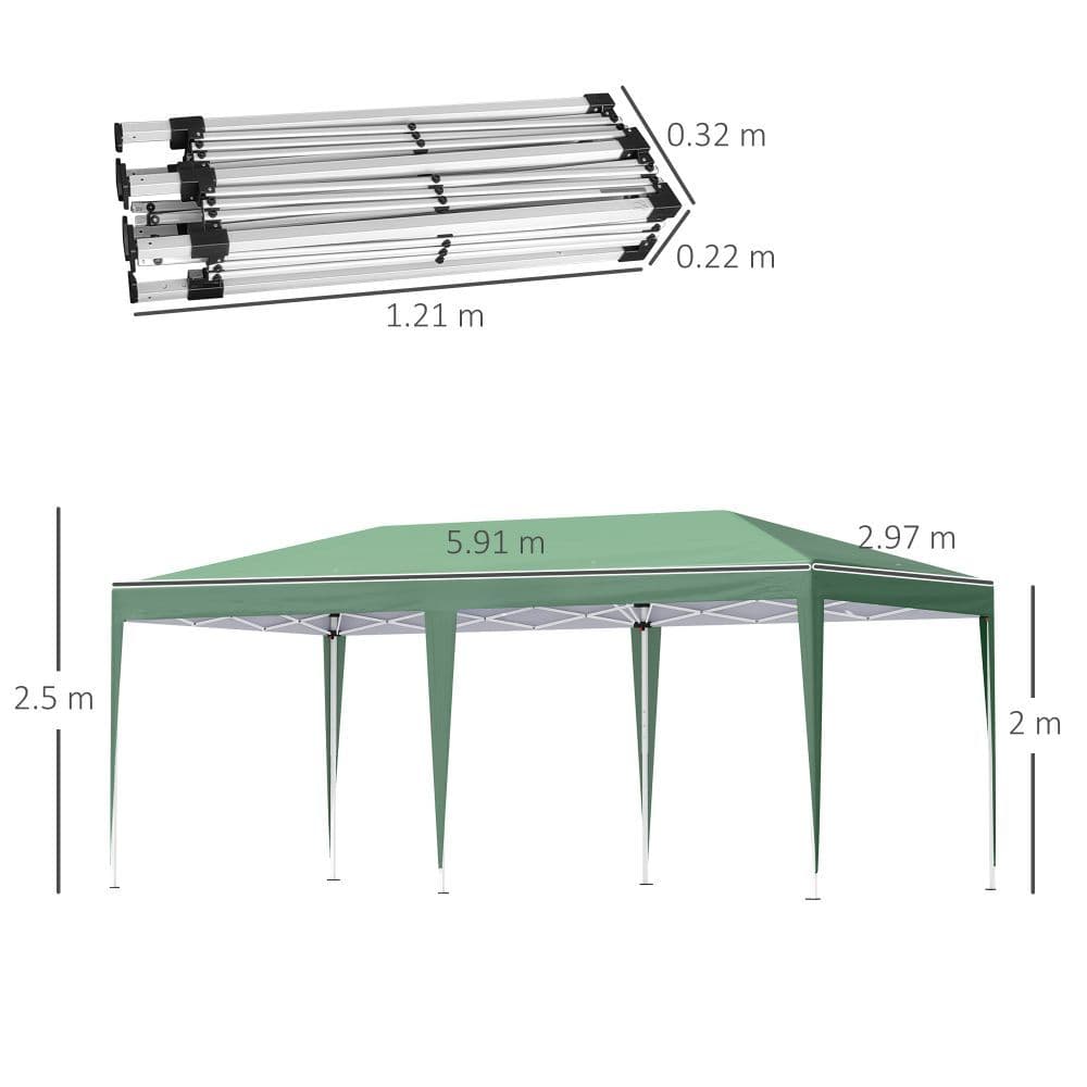 image-Pop Up Gazebo, Double Roof Foldable Canopy Tent, Green Heavy Duty