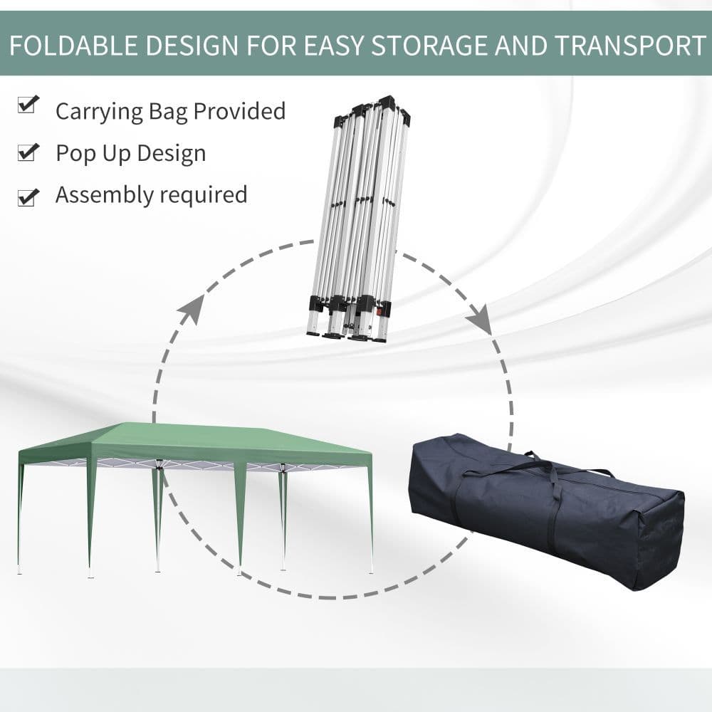 image-Pop Up Gazebo, Double Roof Foldable Canopy Tent, Green Heavy Duty