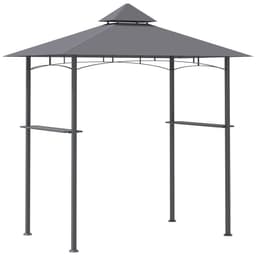 image-2.5M 8ft New Double-Tier BBQ Gazebo Grill Canopy Barbecue Grey