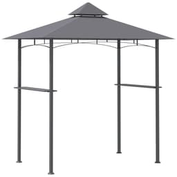 image-2.5M 8ft New Double-Tier BBQ Gazebo Grill Canopy Barbecue Grey