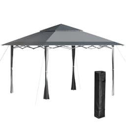 image-4x m Pop-up Gazebo Double Roof Roller Bag Steel Frame, Dark Grey