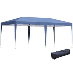 image-Pop Up Gazebo, Double Roof Canopy Tent, Bag, 6x3x3m, Blue Heavy Duty
