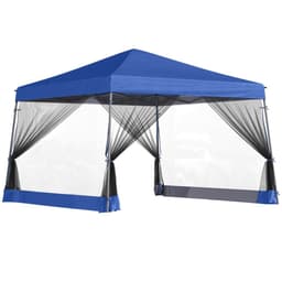 image-Outsunny 3.6m x 3.6m Pop Up Steel Frame Garden Gazebo Blue
