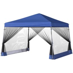image-Outsunny 3.6m x 3.6m Pop Up Steel Frame Garden Gazebo Blue