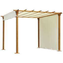 image-Outsunny Steel Frame Retractable Outdoor Garden Pergola Beige
