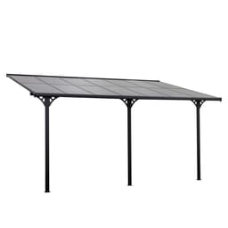 image-Outdoor Patio Gazebo Pergola, Aluminum Post, 4.35x3m Mounted on the Wall Roof