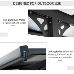 image-Outdoor Patio Gazebo Pergola, Aluminum Post, 4.35x3m Mounted on the Wall Roof