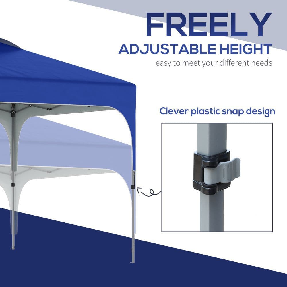 image-3x3M Pop Up Gazebo, Foldable Carry Bag 4 Leg Weight Bags Blue