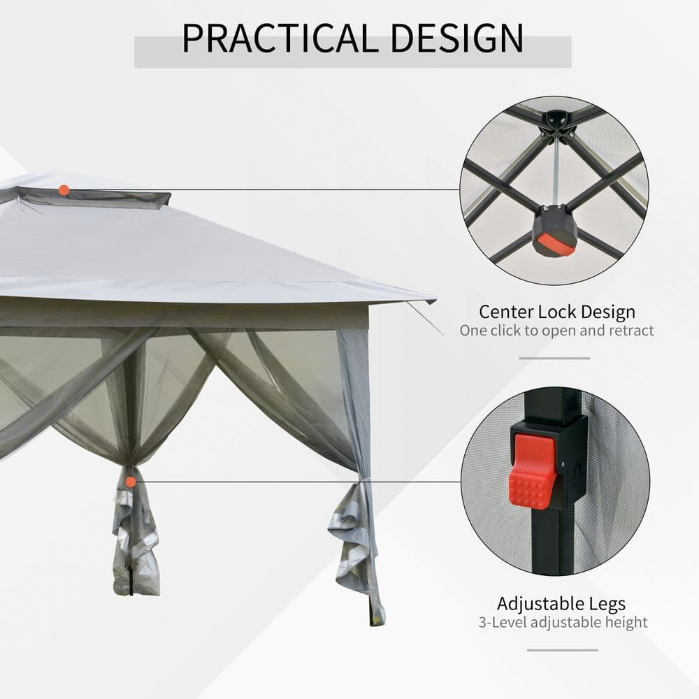 image-3.6 x 3m Foldable Pop-up Party Steel Frame Oxford w/ Roller Bag