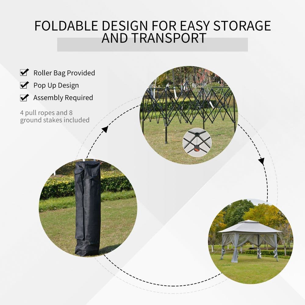 image-3.6 x 3m Foldable Pop-up Party Steel Frame Oxford w/ Roller Bag