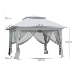 image-3.6 x 3m Foldable Pop-up Party Steel Frame Oxford w/ Roller Bag