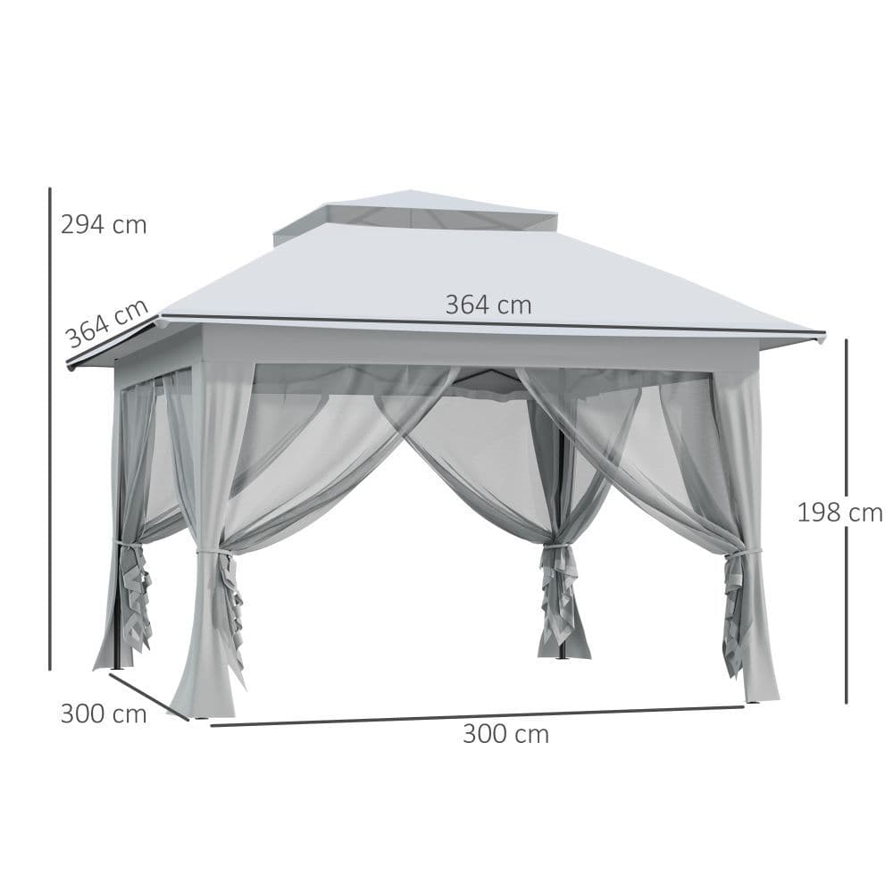 image-3.6 x 3m Foldable Pop-up Party Steel Frame Oxford w/ Roller Bag