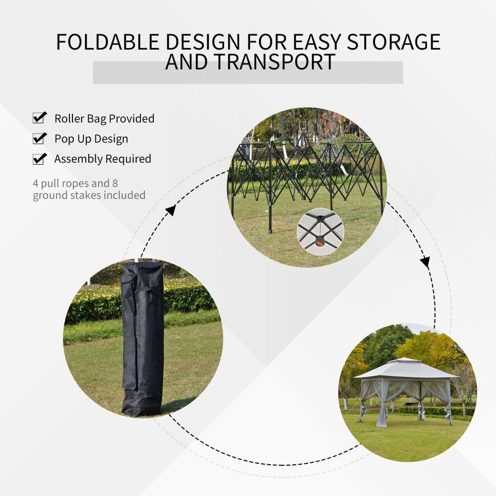 image-3.6 x 3m Foldable Pop-up Party Steel Frame Oxford w/ Roller Bag