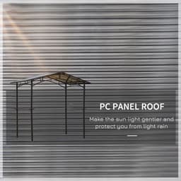 image-2.5x1.5m Grill Outdoor BBQ Gazebo Canopy & Side Shelves PC Roof Aluminium