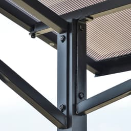 image-2.5x1.5m Grill Outdoor BBQ Gazebo Canopy & Side Shelves PC Roof Aluminium