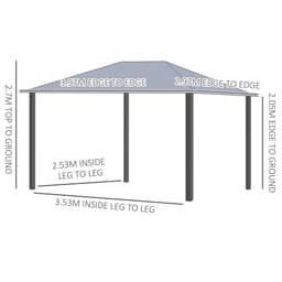 image-4 x 3m Gazebo Canopy Party Tent Garden Curtains, Net Sidewalls, Grey