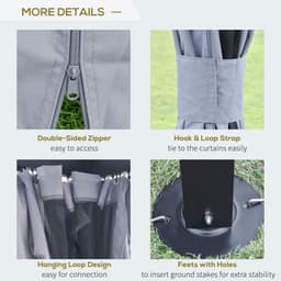 image-4 x 3m Gazebo Canopy Party Tent Garden Curtains, Net Sidewalls, Grey