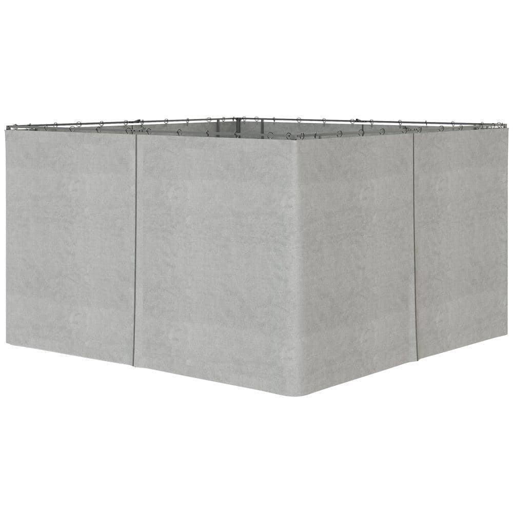 image-4Pk Gazebo Replacement Sidewalls Privacy Panel for Most 3 x 4m Light Grey