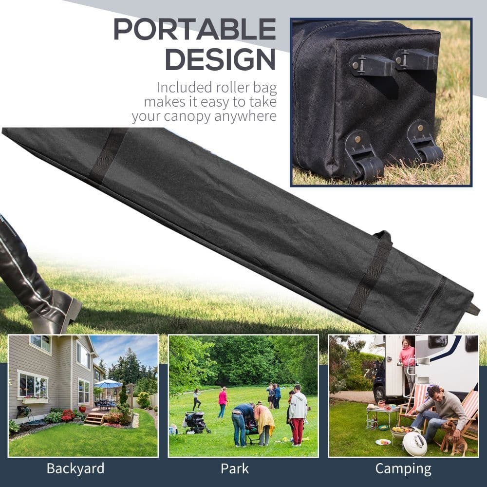 image-3x3M Pop Up Gazebo Tent with 1 Sidewall, Roller Bag, Blue