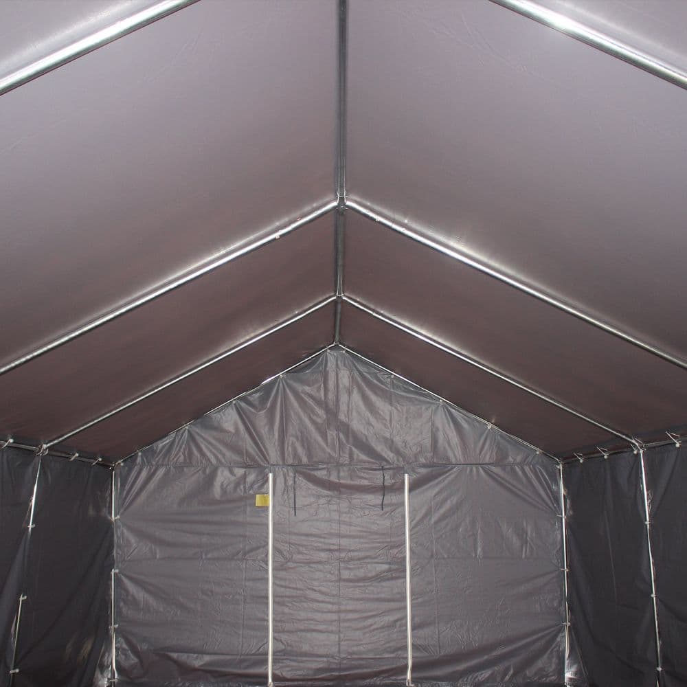 image-4x8m Patio Garden Party Canopy, PVC Cover Water-Resistant Dark Grey