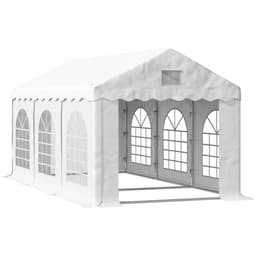 image-6x3m Gazebo Canopy PE Party Tent with 4 Removable Side Walls White