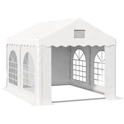image-4x3m Gazebo Canopy PE Party Tent 4 Removable Side Walls White