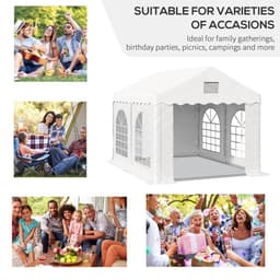 image-4x3m Gazebo Canopy PE Party Tent 4 Removable Side Walls White