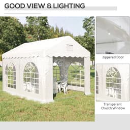image-4x3m Gazebo Canopy PE Party Tent 4 Removable Side Walls White