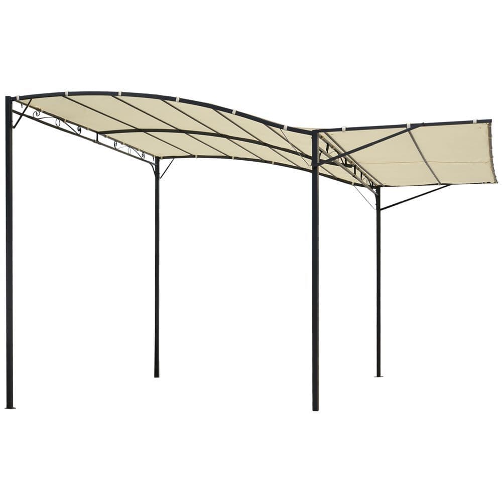 image-Outsunny Wall Mounted Garden Gazebo Awning, 300L x 250W x 200-250Hcm