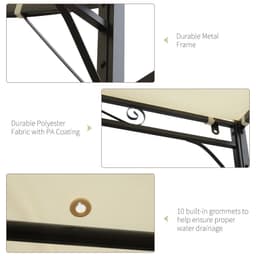 image-Outsunny Wall Mounted Garden Gazebo Awning, 300L x 250W x 200-250Hcm
