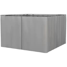 image-3 x 3m Gazebo Replacement Sidewall Set with 4 Panels, Hooks/C-Rings Light Grey