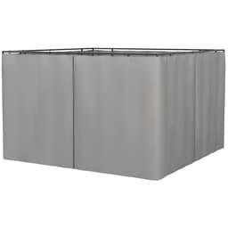 image-3 x 3m Gazebo Replacement Sidewall Set with 4 Panels, Hooks/C-Rings Light Grey
