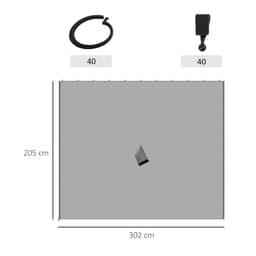 image-3 x 3m Gazebo Replacement Sidewall Set with 4 Panels, Hooks/C-Rings Light Grey