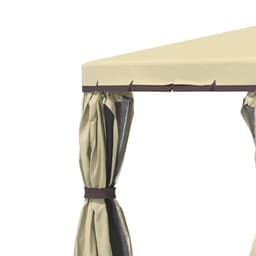 image-3x3m Patio Gazebo Water Repellent Roof, Mosquito Net Aluminium Beige