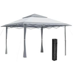 image-4x4m Pop-up Canopy Gazebo Tent with Roller Bag , Steel White & Grey