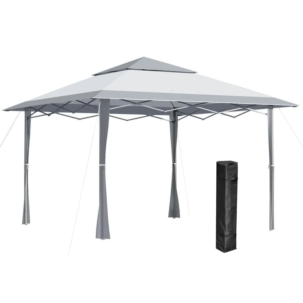 image-4x4m Pop-up Canopy Gazebo Tent with Roller Bag , Steel White & Grey