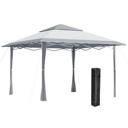 image-4x4m Pop-up Canopy Gazebo Tent with Roller Bag , Steel White & Grey