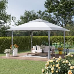image-4x4m Pop-up Canopy Gazebo Tent with Roller Bag , Steel White & Grey