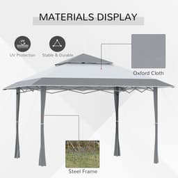 image-4x4m Pop-up Canopy Gazebo Tent with Roller Bag , Steel White & Grey