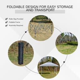 image-4x4m Pop-up Canopy Gazebo Tent with Roller Bag , Steel White & Grey