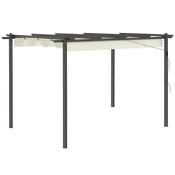 image-4 x 3m Aluminum Pergola Gazebo Retractable Roof CanopyCream White