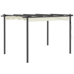 image-4 x 3m Aluminum Pergola Gazebo Retractable Roof CanopyCream White