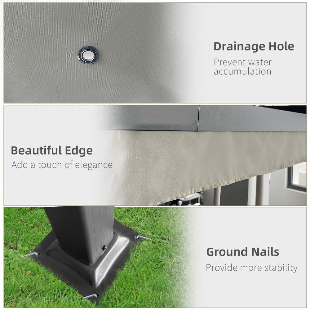 image-4 x 3m Aluminum Pergola Gazebo Retractable Roof CanopyCream White
